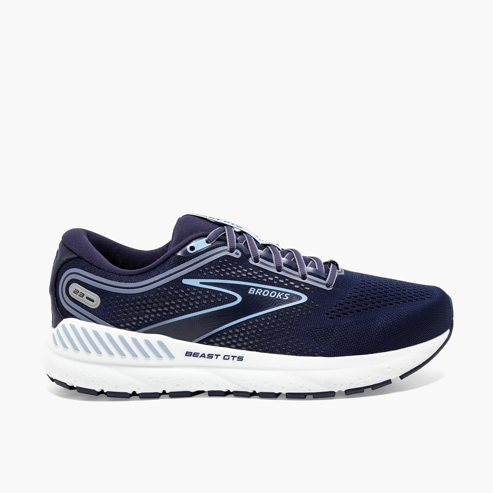 Navy / Blue / White Men Brooks Beast GTS 23 Support Running Shoes | KQYA09237