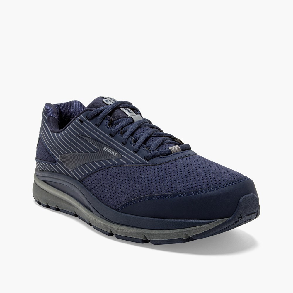 Navy / Navy Men Brooks Addiction Walker Suede Walking Shoes | EGPT81547