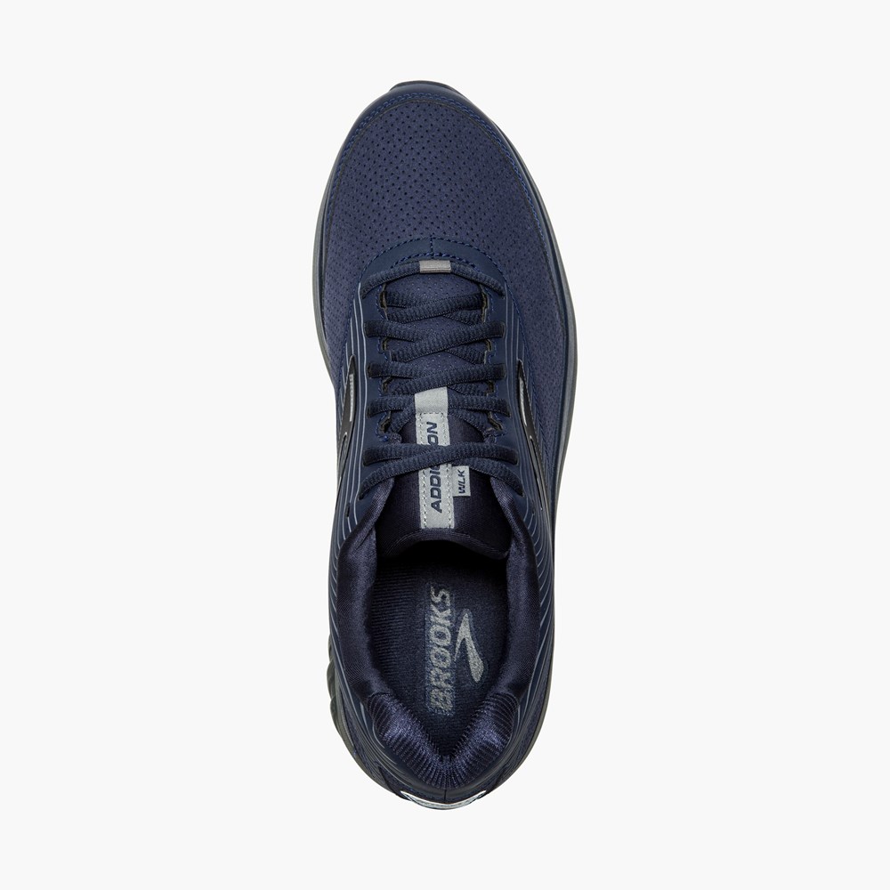 Navy / Navy Men Brooks Addiction Walker Suede Walking Shoes | EGPT81547