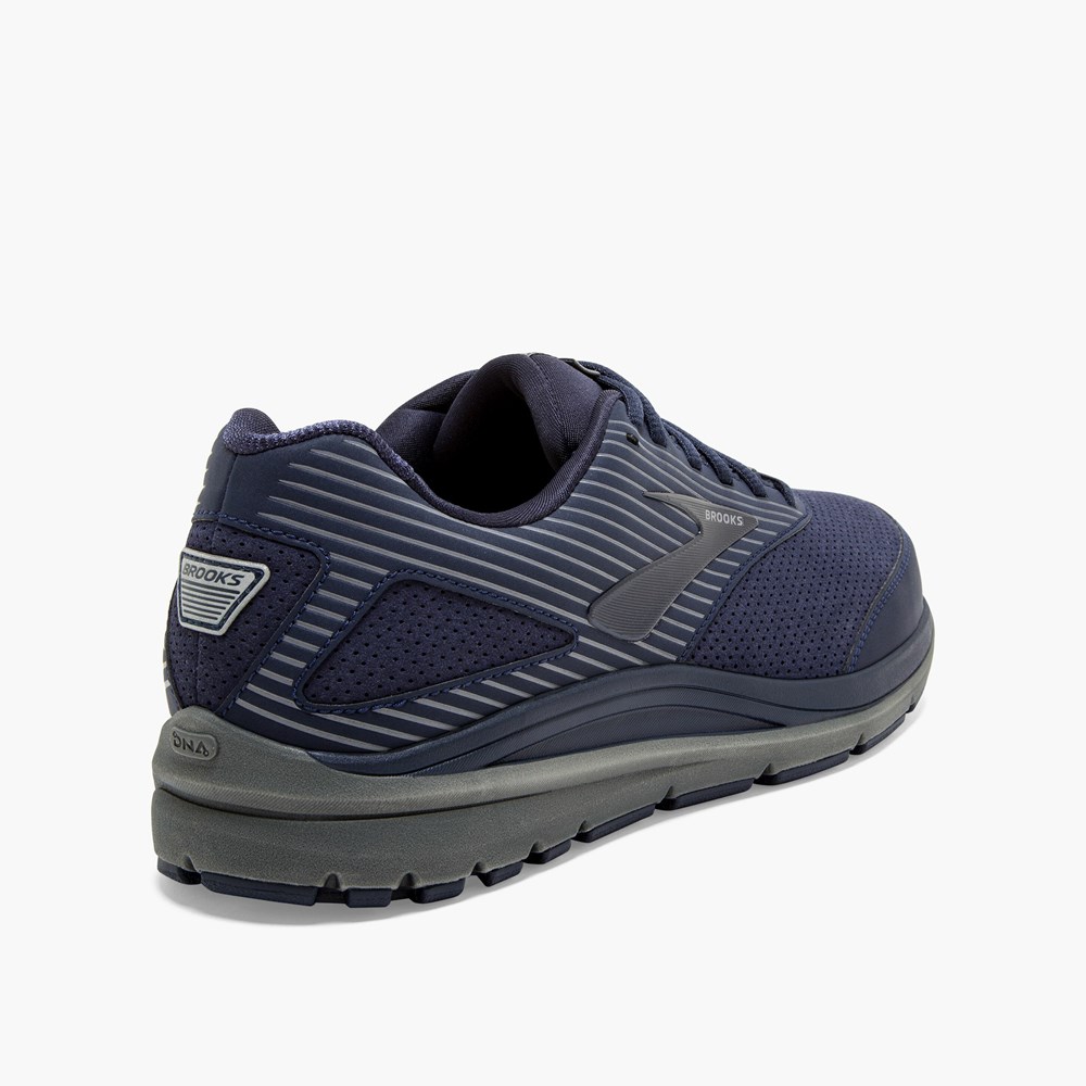 Navy / Navy Men Brooks Addiction Walker Suede Walking Shoes | EGPT81547