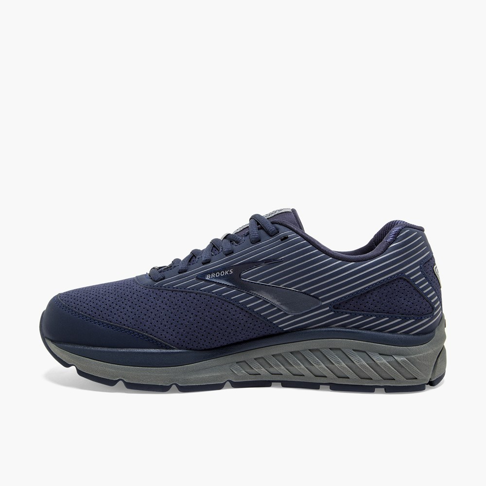 Navy / Navy Men Brooks Addiction Walker Suede Support Running Shoes | MTSI16849