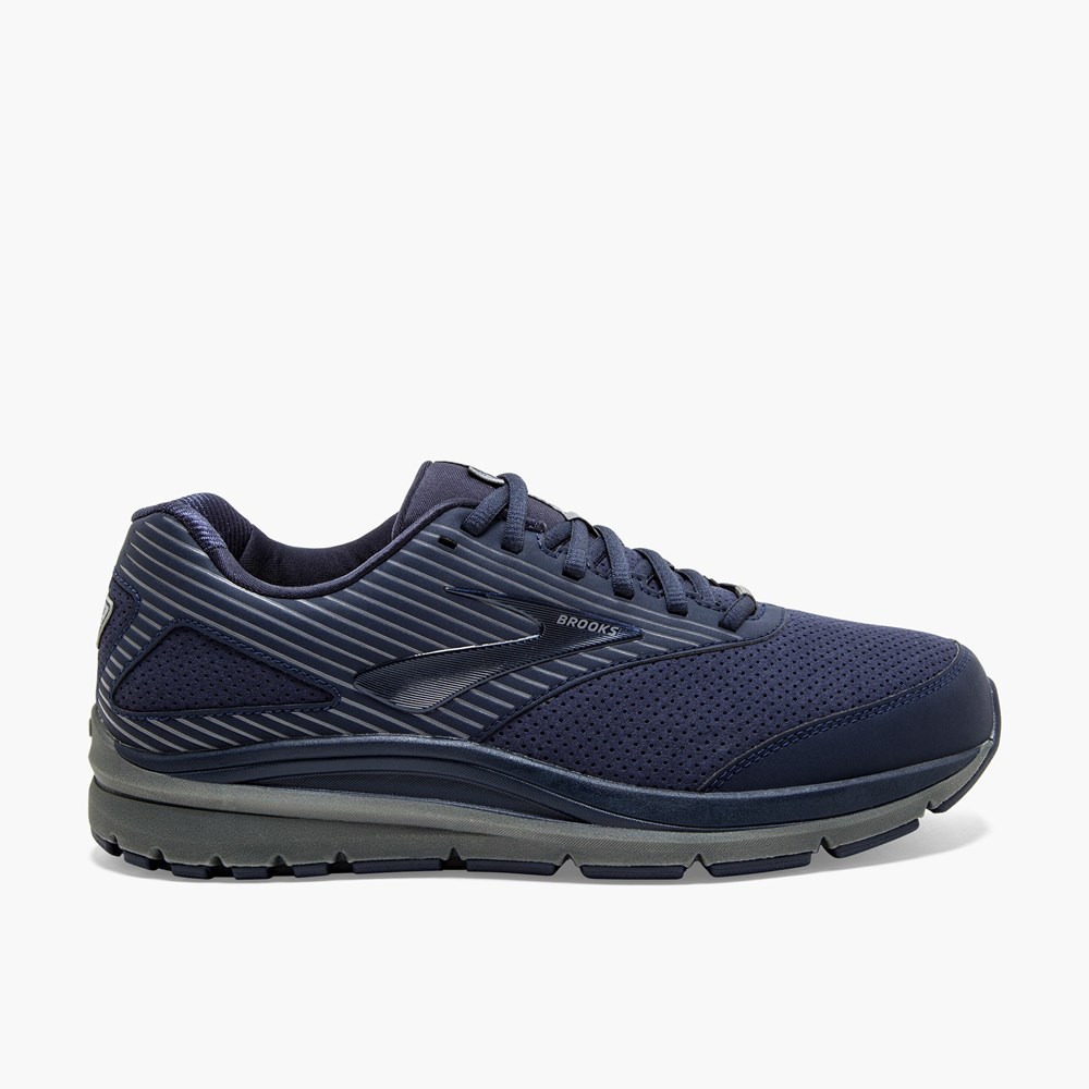 Navy / Navy Men Brooks Addiction Walker Suede Support Running Shoes | MTSI16849