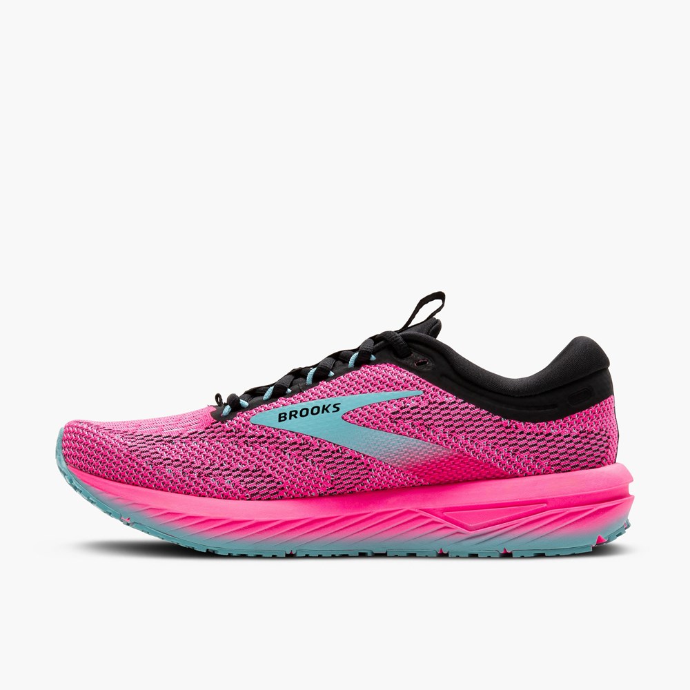 Pink / Black / Light Turquoise Women Brooks Revel 7 Road Running Shoes | ESVX63095