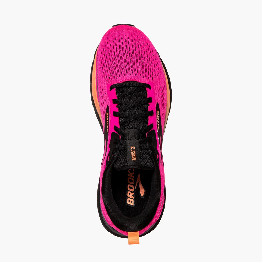 Pink / Black / Orange Women Brooks Trace 3 Road Running Shoes | RUTX46570