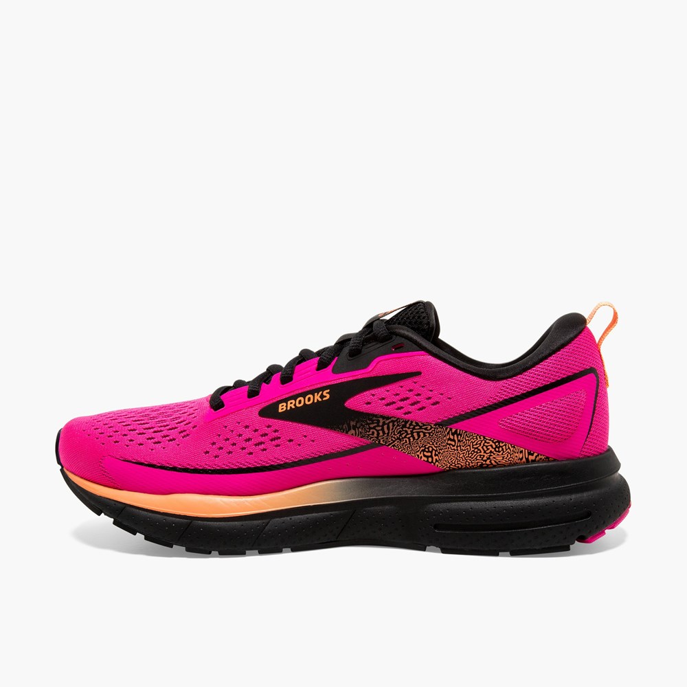 Pink / Black / Orange Women Brooks Trace 3 Road Running Shoes | RUTX46570