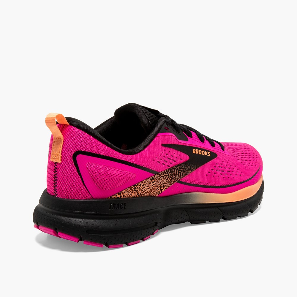 Pink / Black / Orange Women Brooks Trace 3 Road Running Shoes | RUTX46570