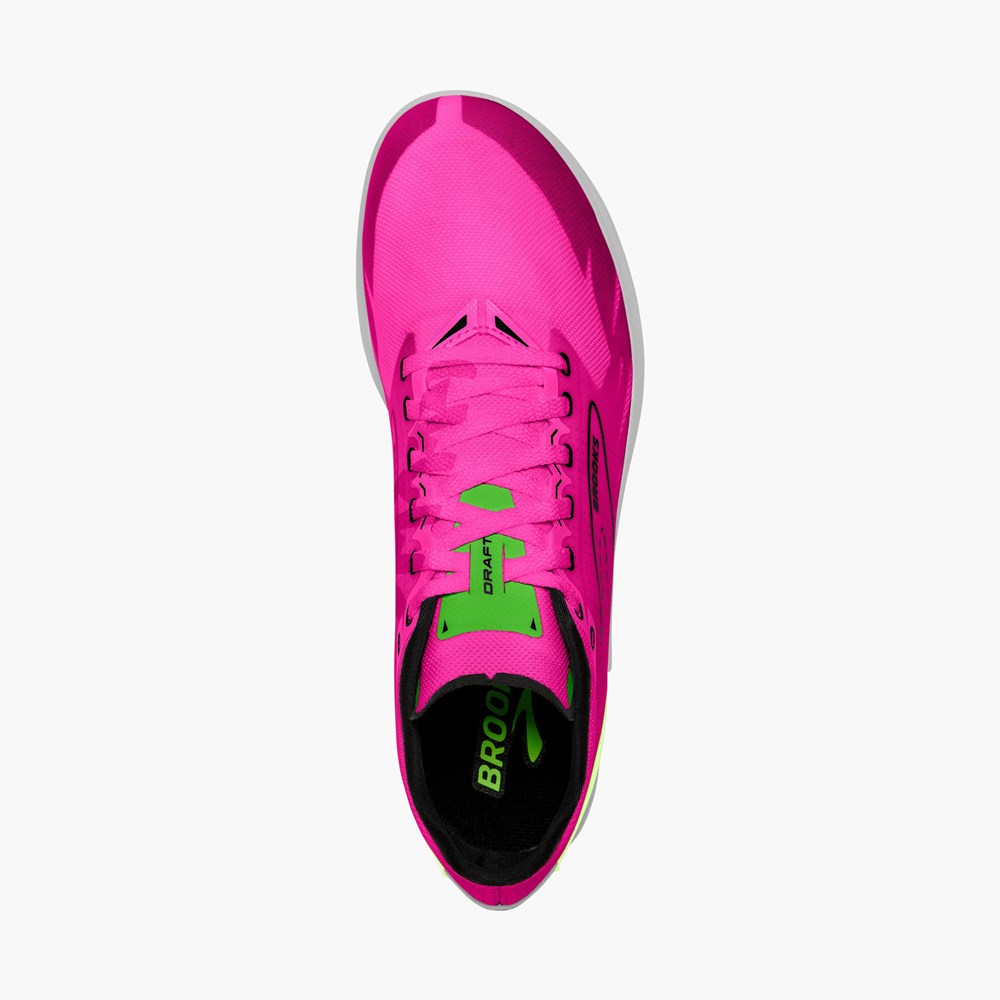 Pink / Green / Black Men Brooks Draft XC Spikeless Cross Country Running Shoes | ZWJL98135