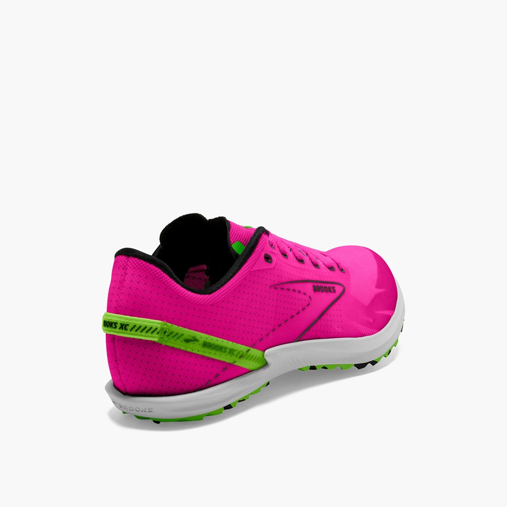 Pink / Green / Black Men Brooks Draft XC Spikeless Cross Country Running Shoes | ZWJL98135