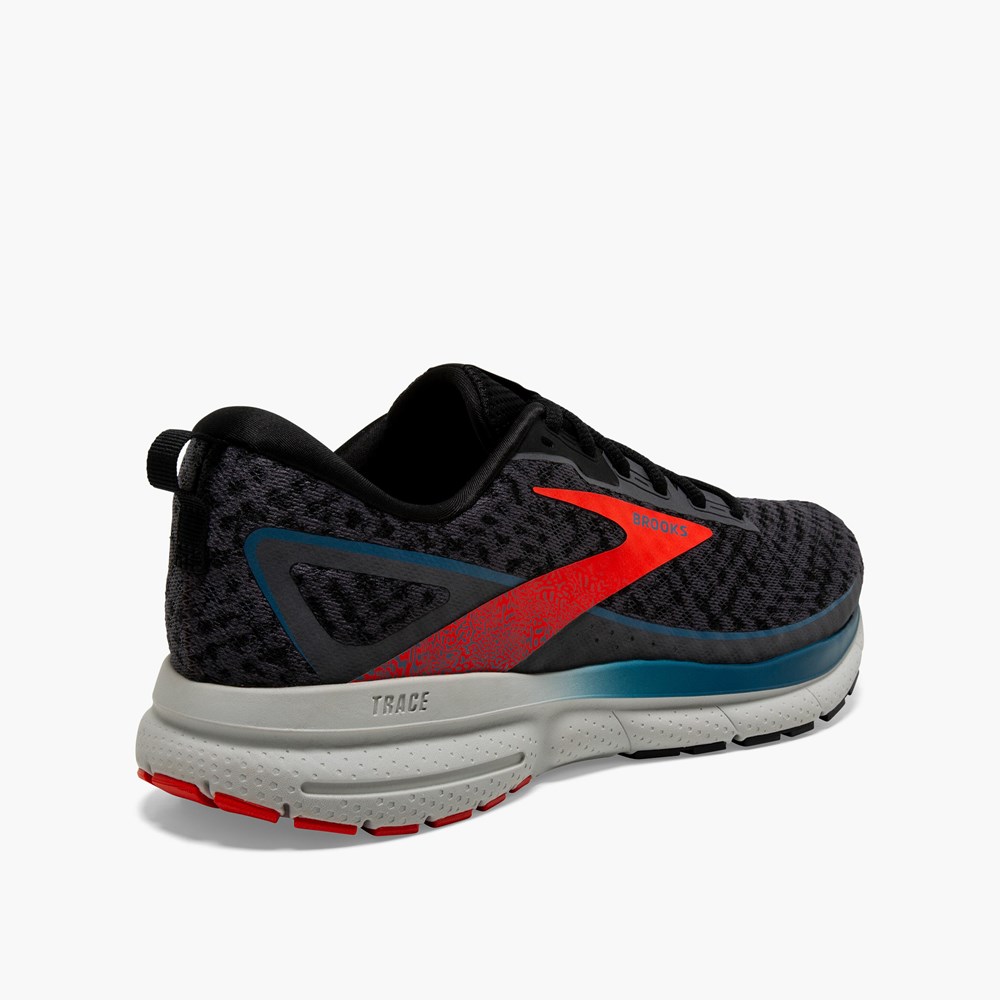 Red / Blue Men Brooks Trace 3 Walking Shoes | DFBW23407