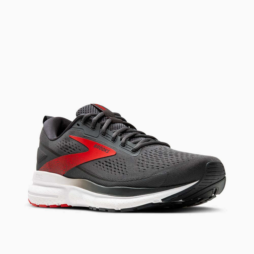 Red / White Men Brooks Trace 3 Running Shoes | IJXD58047