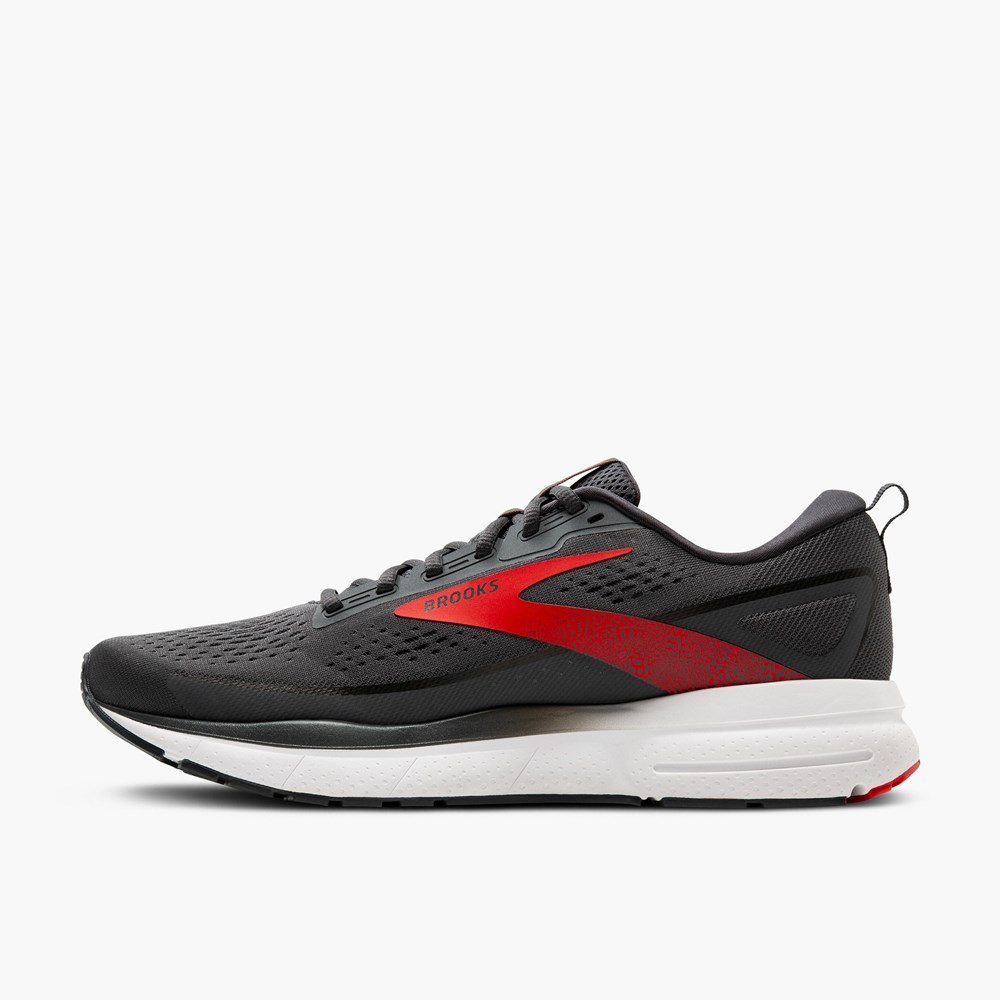 Red / White Men Brooks Trace 3 Running Shoes | IJXD58047