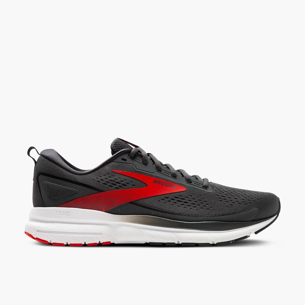 Red / White Men Brooks Trace 3 Running Shoes | IJXD58047