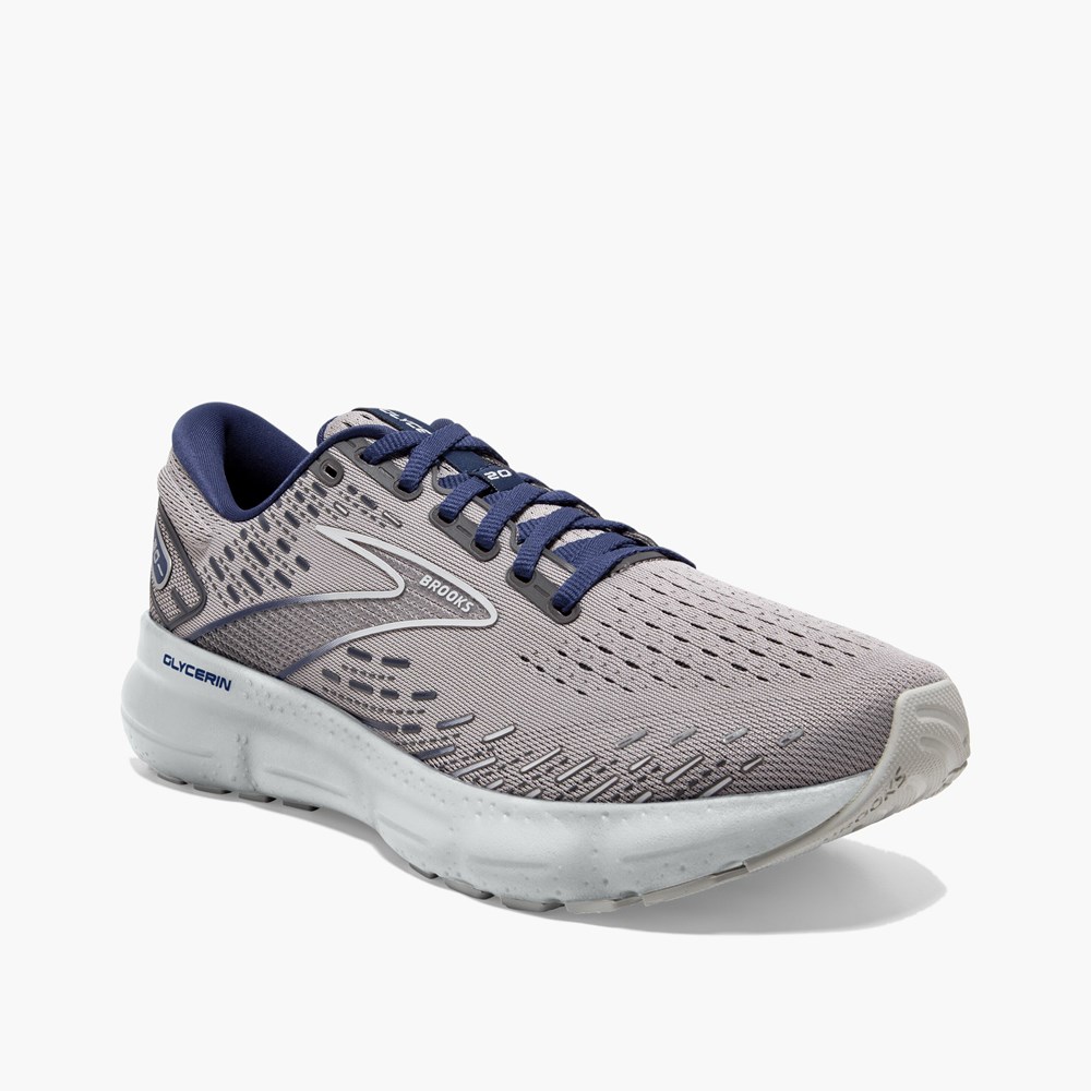 White Men Brooks Glycerin 20: Road Walking Shoes | XJUF49630