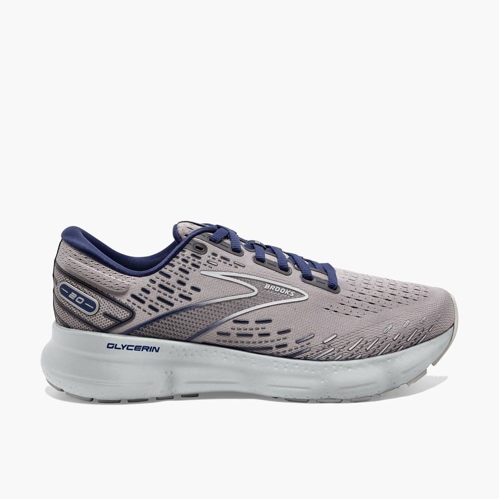 White Men Brooks Glycerin 20: Road Walking Shoes | XJUF49630