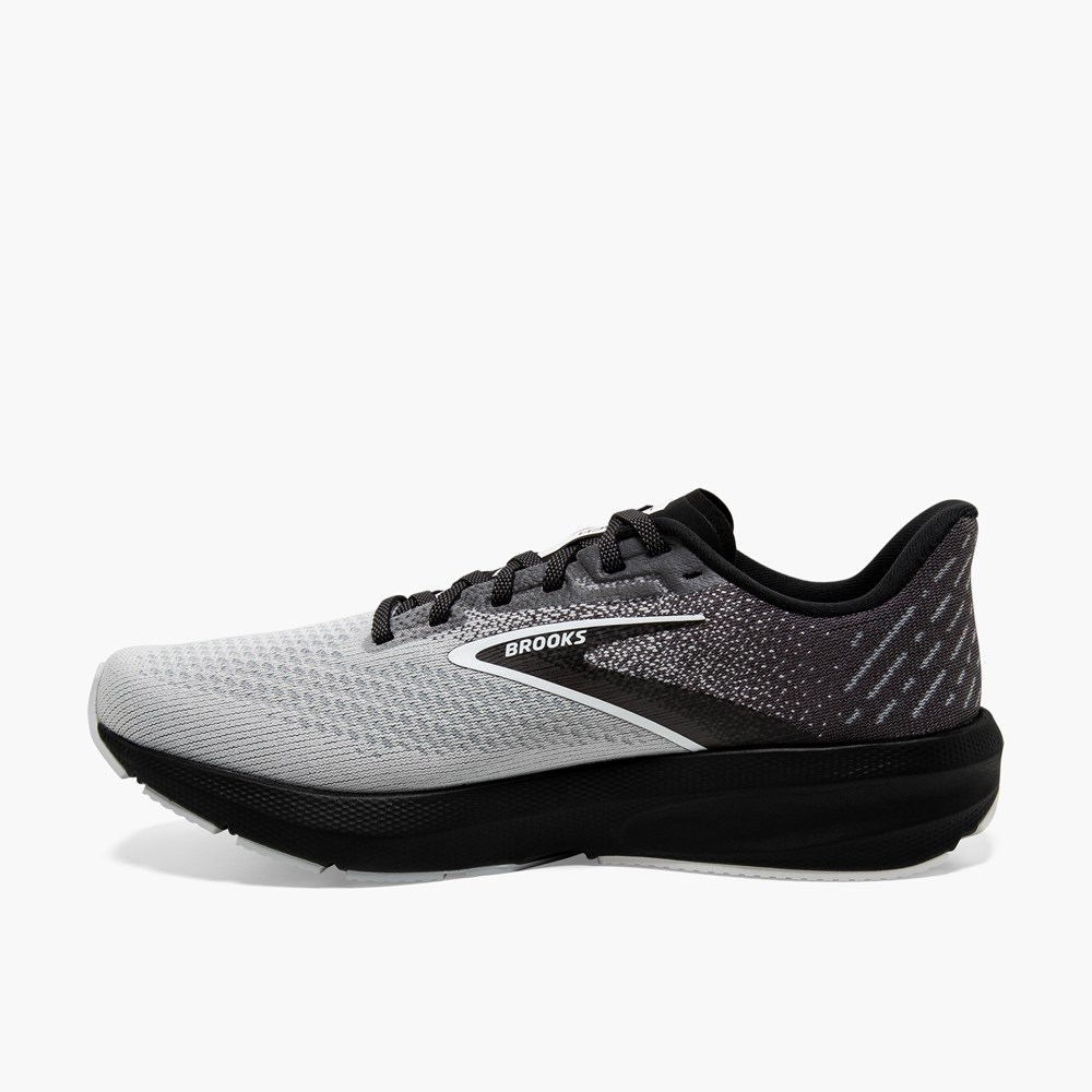 White / Black Men Brooks Launch 10 Running Shoes | QPEO02318