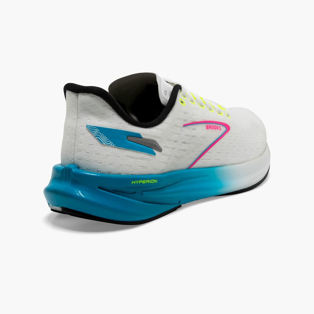 White / Black Women Brooks Hyperion Speed Track Spikes | TXOM93187