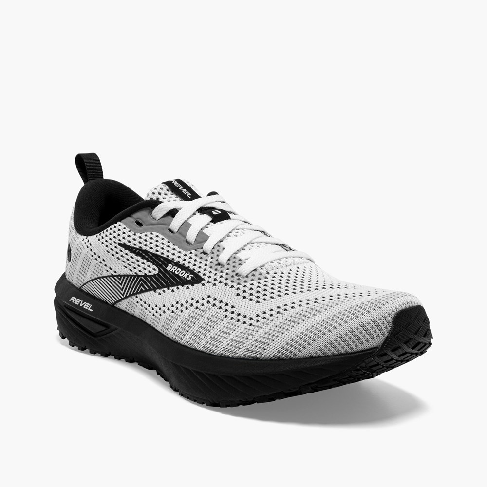 White / Black Women Brooks Revel 6 Road Running Shoes | OGIJ54073