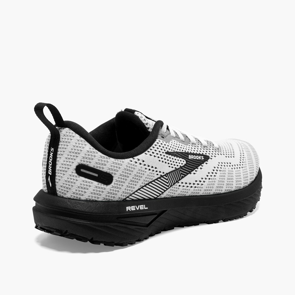 White / Black Women Brooks Revel 6 Road Running Shoes | OGIJ54073