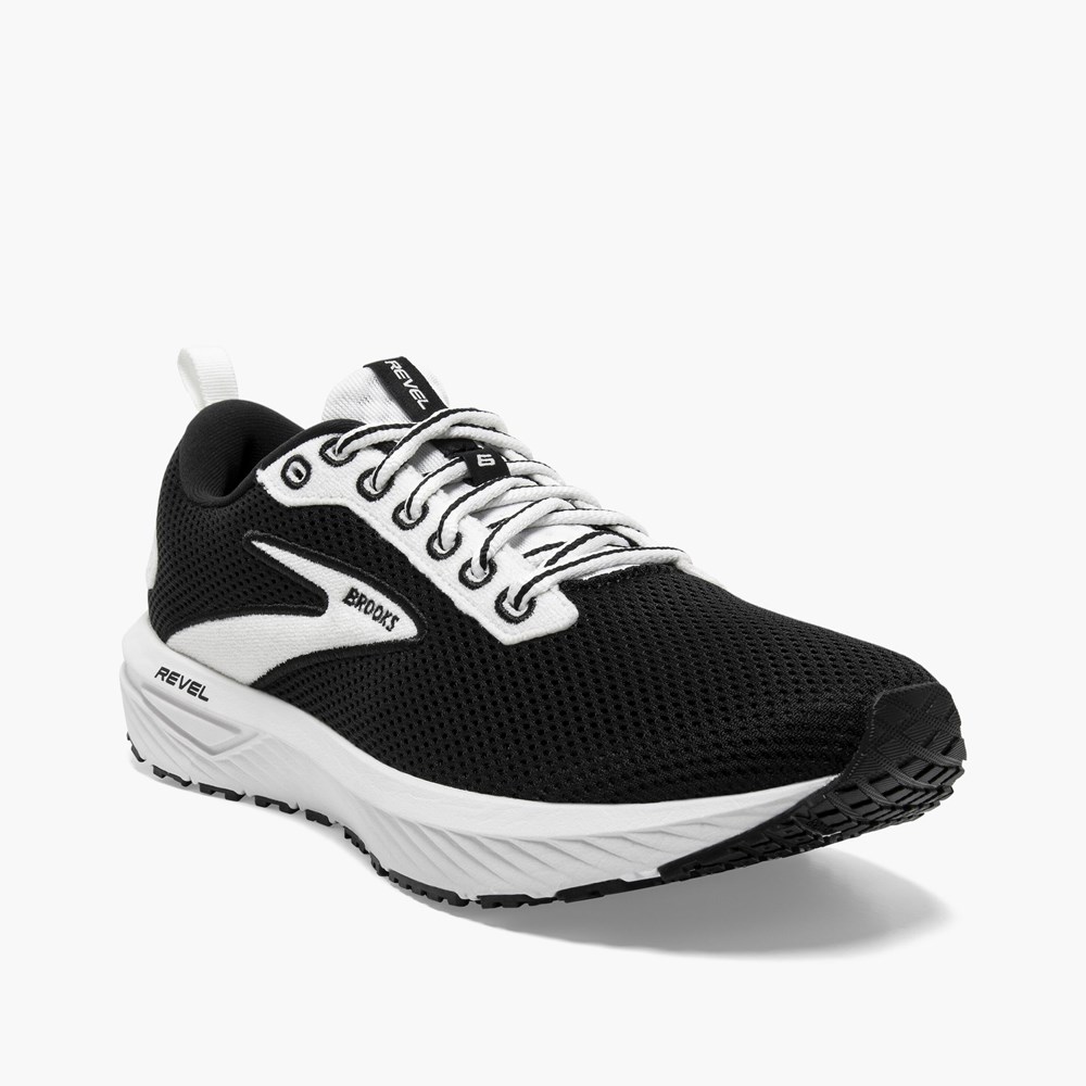 White / Black Women Brooks Revel 6 Road Running Shoes | ZGVW86342