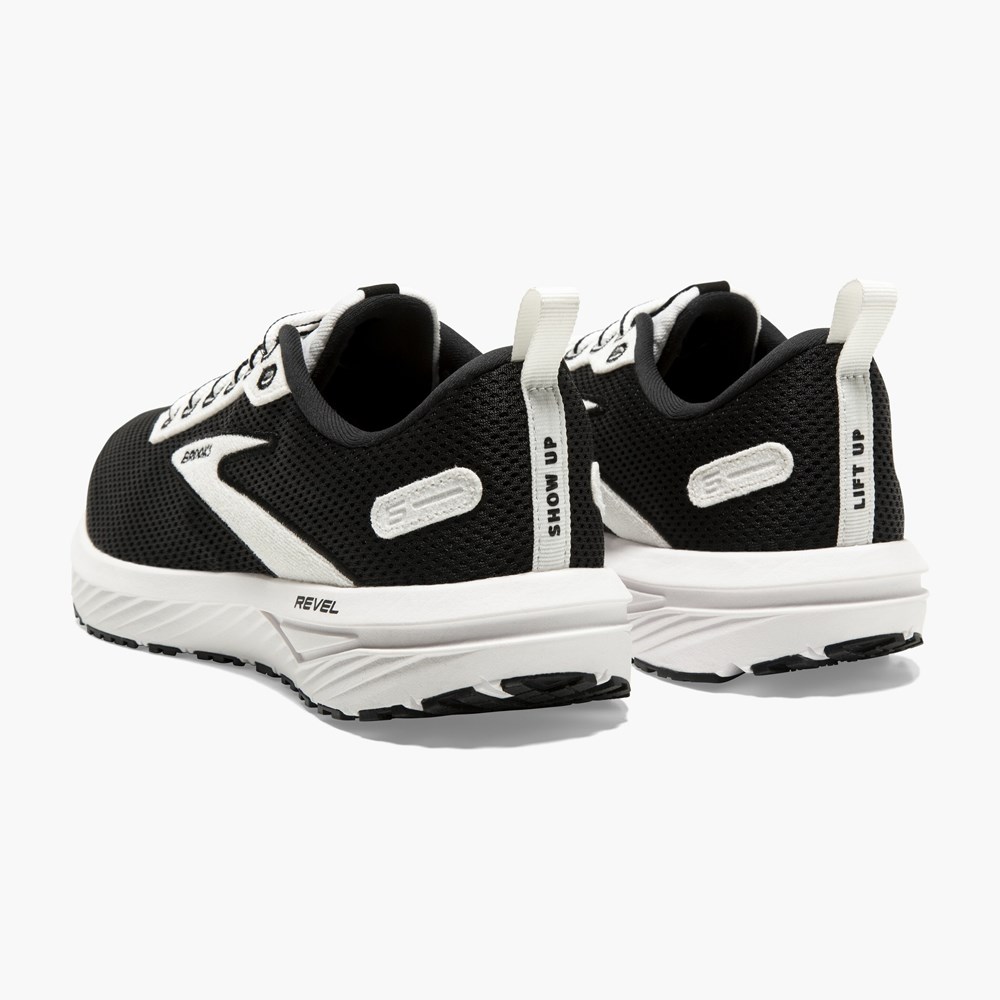 White / Black Women Brooks Revel 6 Road Running Shoes | ZGVW86342