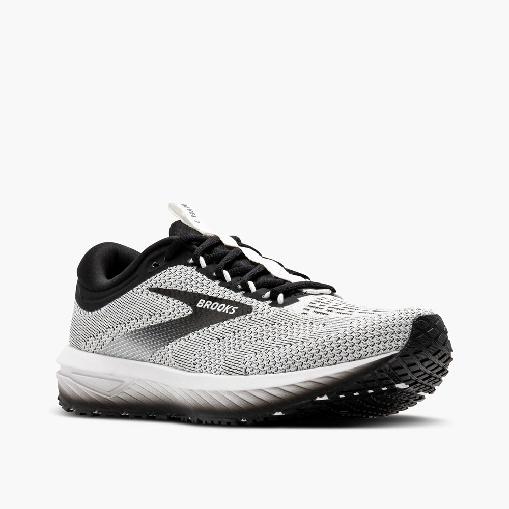 White / Black Women Brooks Revel 7 Road Running Shoes | DPUK57620