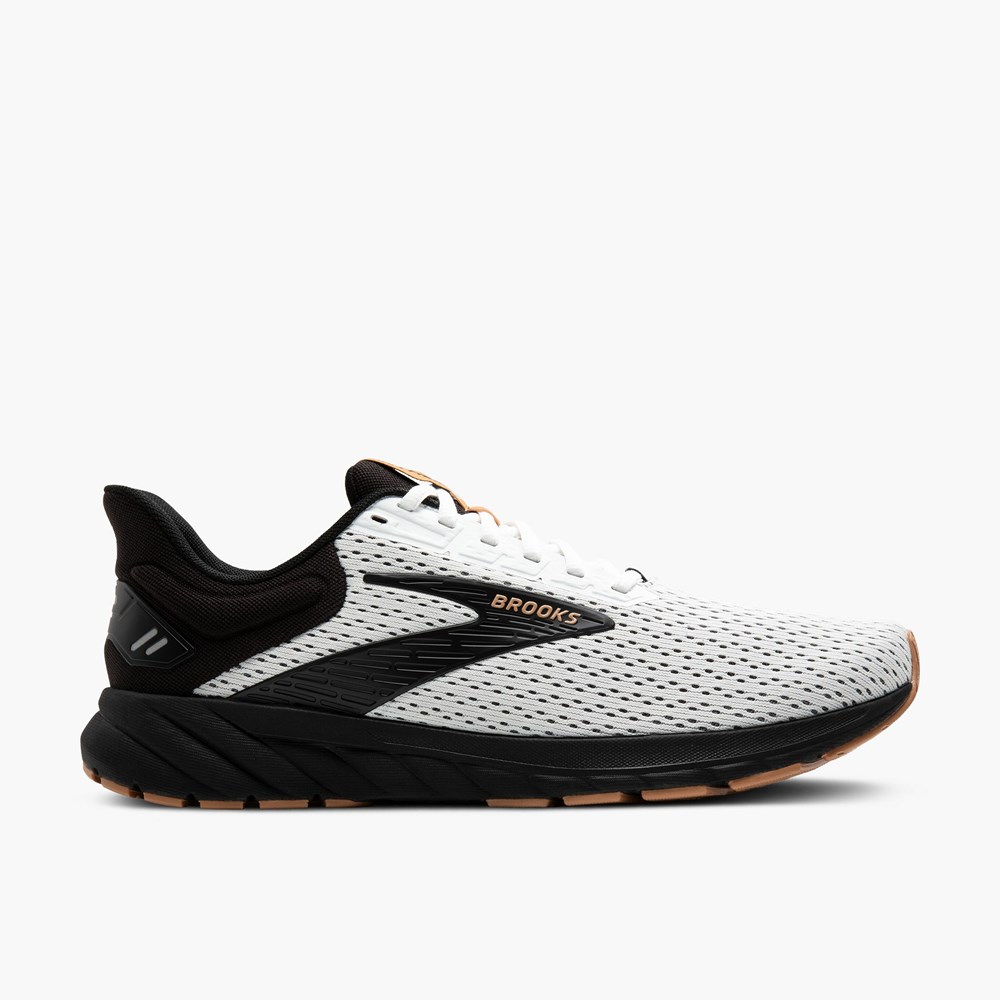 White / Black / Brown Men Brooks Anthem 6 Running Shoes | NBEH89627