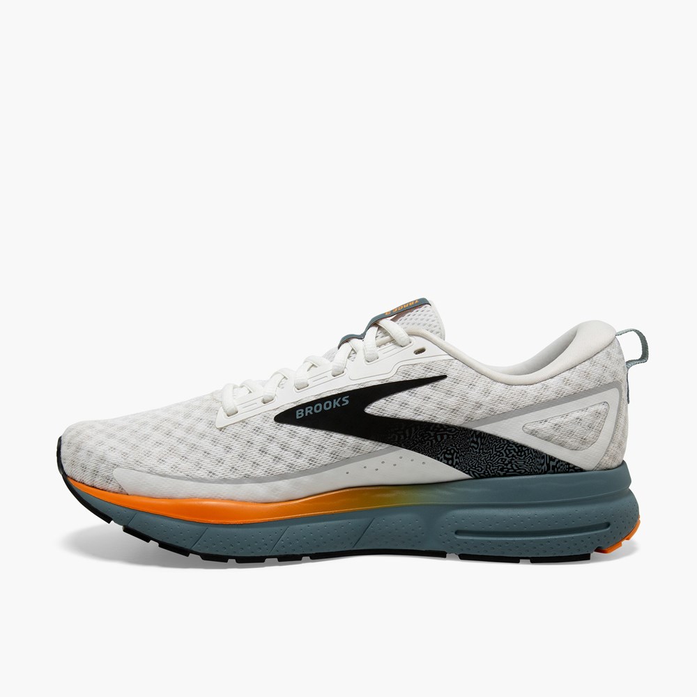 White / Orange / Blue Men Brooks Trace 3 Running Shoes | NLXM70261