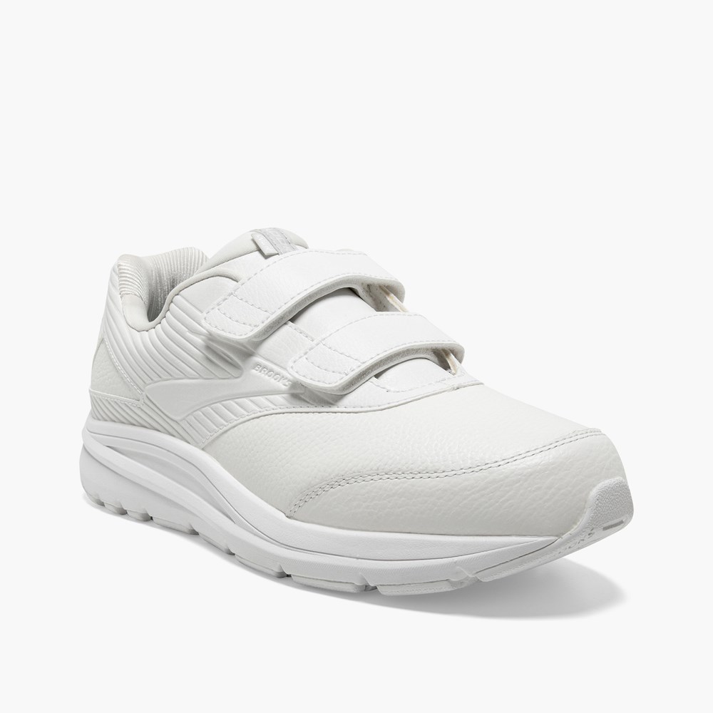 White / White Men Brooks Addiction Walker V-Strap 2 Walking Shoes | STAR59482