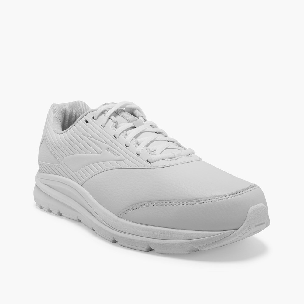 White / White Men Brooks Addiction Walker 2 Support Running Shoes | DPXY65124