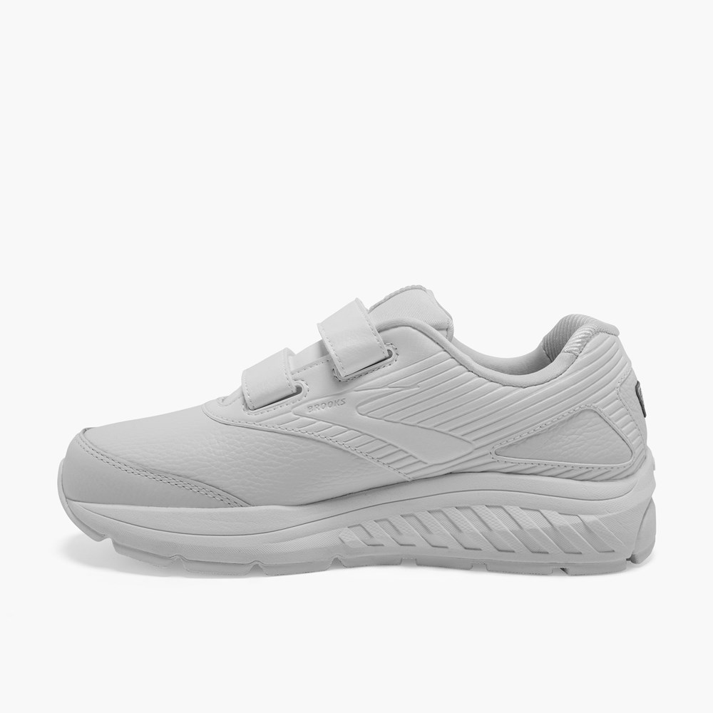 White / White Women Brooks Addiction Walker V-Strap 2 Walking Shoes | VSBR64702