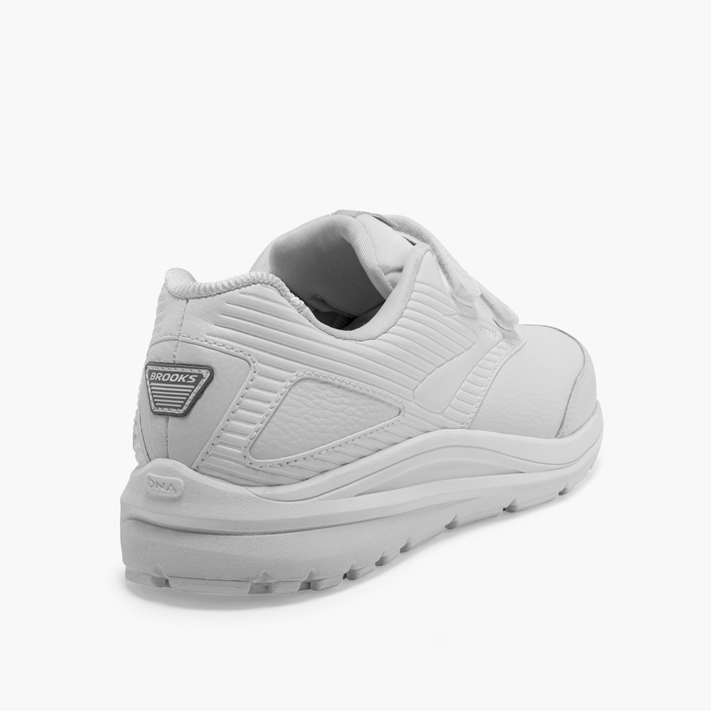 White / White Women Brooks Addiction Walker V-Strap 2 Walking Shoes | VSBR64702