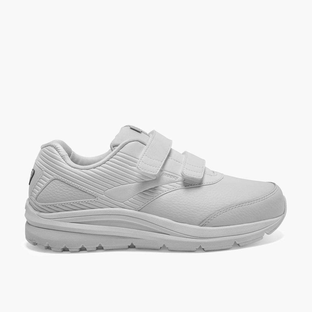 White / White Women Brooks Addiction Walker V-Strap 2 Walking Shoes | VSBR64702