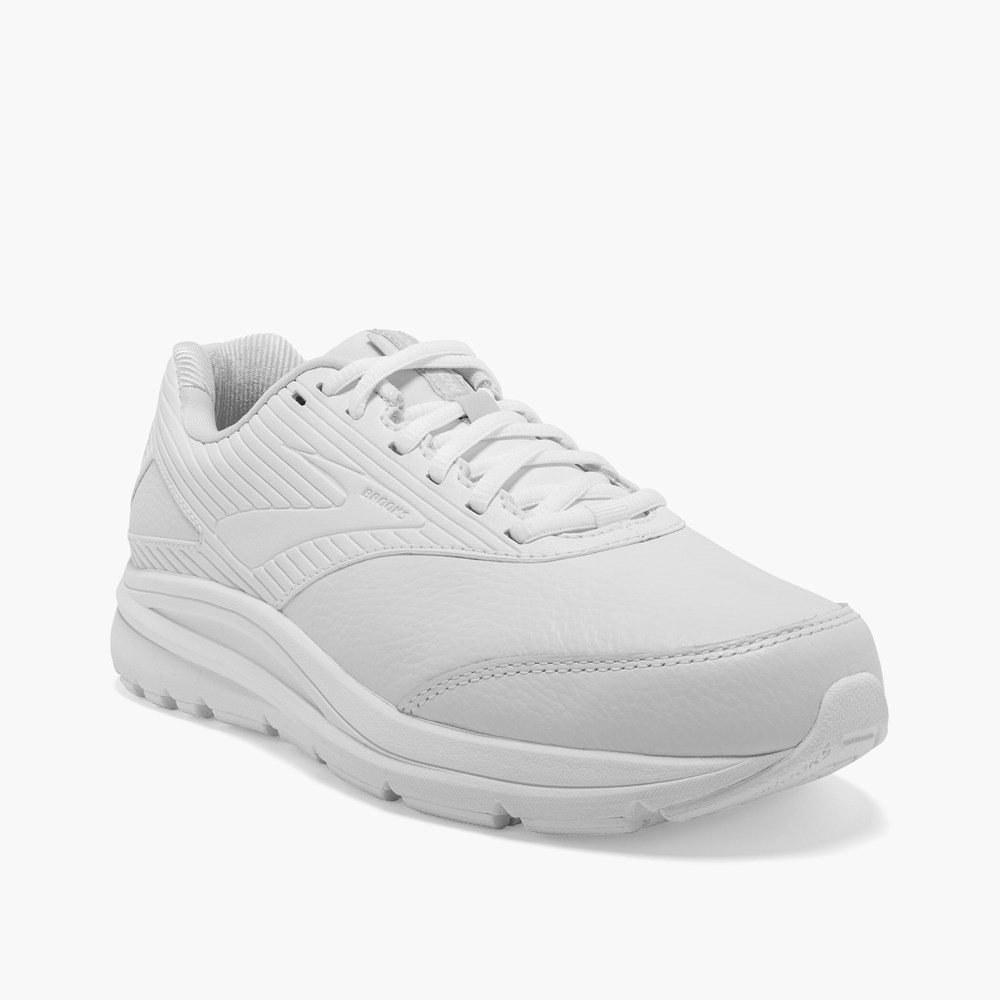 White / White Women Brooks Addiction Walker 2 Walking Shoes | IYKL82753